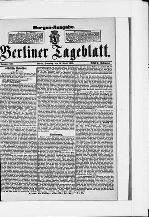 Berliner Tageblatt und Handels-Zeitung on Apr 14, 1895