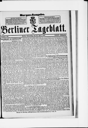 Berliner Tageblatt und Handels-Zeitung vom 25.04.1895