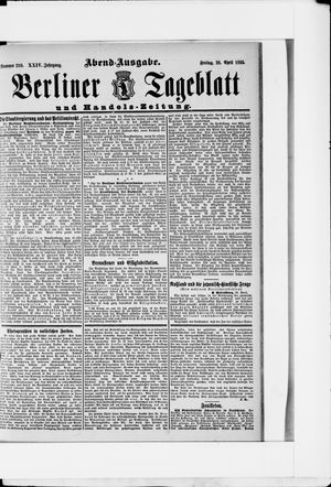 Berliner Tageblatt und Handels-Zeitung vom 26.04.1895