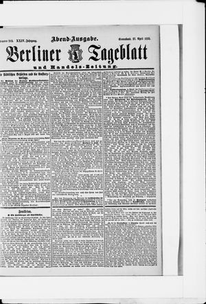 Berliner Tageblatt und Handels-Zeitung vom 27.04.1895