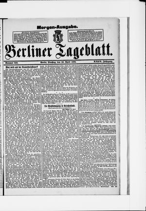 Berliner Tageblatt und Handels-Zeitung vom 30.04.1895