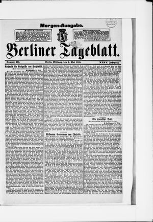 Berliner Tageblatt und Handels-Zeitung vom 01.05.1895