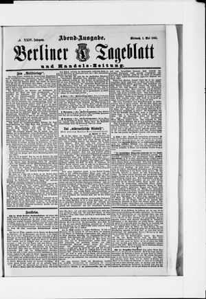 Berliner Tageblatt und Handels-Zeitung on May 1, 1895