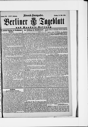 Berliner Tageblatt und Handels-Zeitung vom 21.05.1895