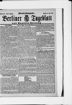 Berliner Tageblatt und Handels-Zeitung vom 27.05.1895