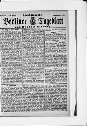 Berliner Tageblatt und Handels-Zeitung on May 28, 1895