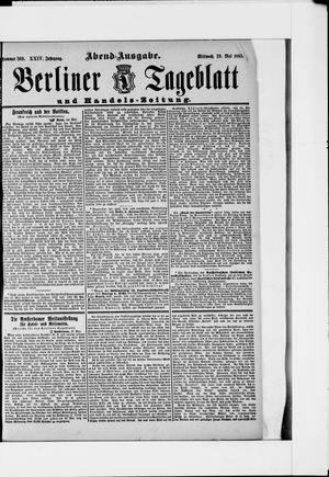 Berliner Tageblatt und Handels-Zeitung vom 29.05.1895