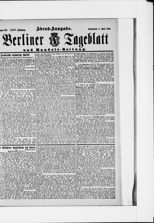 Berliner Tageblatt und Handels-Zeitung on Jun 1, 1895