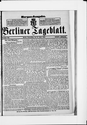 Berliner Tageblatt und Handels-Zeitung vom 13.06.1895