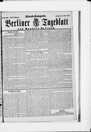 Berliner Tageblatt und Handels-Zeitung on Jun 15, 1895