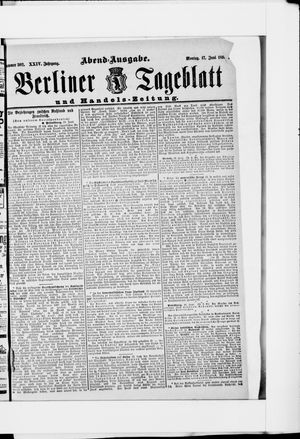Berliner Tageblatt und Handels-Zeitung vom 17.06.1895