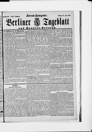 Berliner Tageblatt und Handels-Zeitung vom 25.06.1895