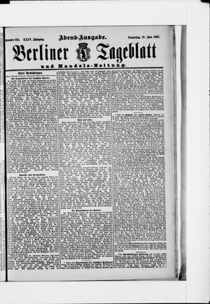 Berliner Tageblatt und Handels-Zeitung vom 27.06.1895