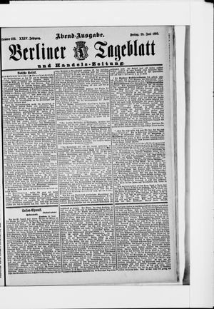 Berliner Tageblatt und Handels-Zeitung vom 28.06.1895
