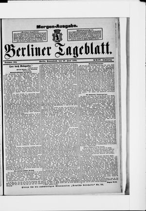 Berliner Tageblatt und Handels-Zeitung vom 29.06.1895