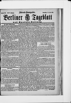 Berliner Tageblatt und Handels-Zeitung on Jul 25, 1895