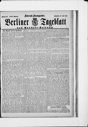 Berliner Tageblatt und Handels-Zeitung vom 27.07.1895