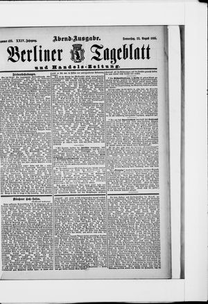 Berliner Tageblatt und Handels-Zeitung vom 22.08.1895