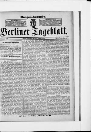 Berliner Tageblatt und Handels-Zeitung on Aug 23, 1895