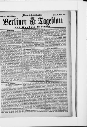 Berliner Tageblatt und Handels-Zeitung vom 23.08.1895