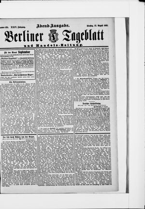 Berliner Tageblatt und Handels-Zeitung on Aug 27, 1895