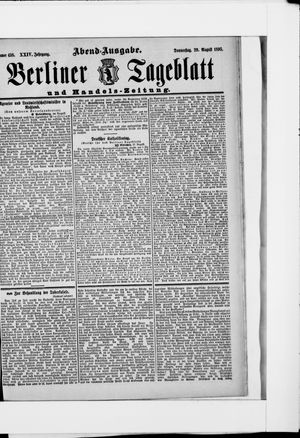 Berliner Tageblatt und Handels-Zeitung vom 29.08.1895