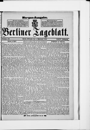 Berliner Tageblatt und Handels-Zeitung on Sep 4, 1895
