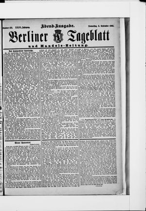 Berliner Tageblatt und Handels-Zeitung vom 05.09.1895