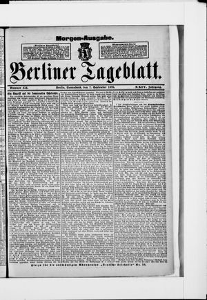 Berliner Tageblatt und Handels-Zeitung on Sep 7, 1895