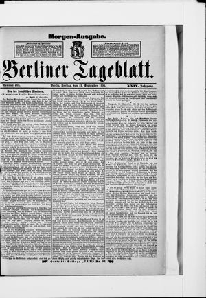 Berliner Tageblatt und Handels-Zeitung vom 13.09.1895