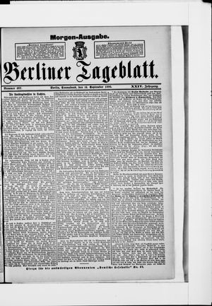 Berliner Tageblatt und Handels-Zeitung vom 14.09.1895