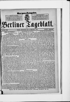 Berliner Tageblatt und Handels-Zeitung on Sep 21, 1895