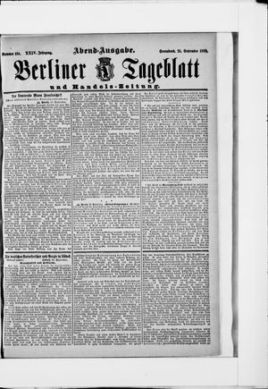 Berliner Tageblatt und Handels-Zeitung on Sep 21, 1895