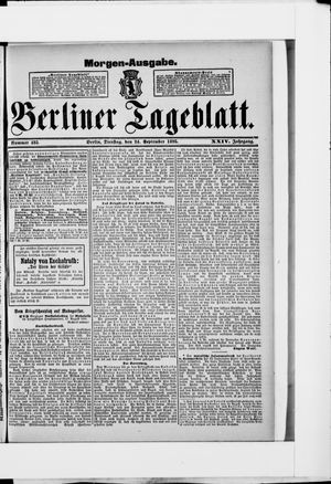 Berliner Tageblatt und Handels-Zeitung vom 24.09.1895