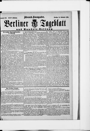 Berliner Tageblatt und Handels-Zeitung vom 24.09.1895