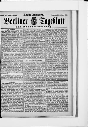 Berliner Tageblatt und Handels-Zeitung on Sep 26, 1895