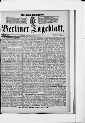 Berliner Tageblatt und Handels-Zeitung vom 27.09.1895