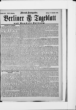 Berliner Tageblatt und Handels-Zeitung vom 27.09.1895