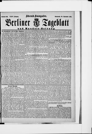 Berliner Tageblatt und Handels-Zeitung vom 28.09.1895