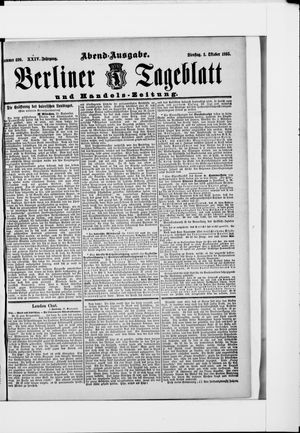 Berliner Tageblatt und Handels-Zeitung vom 01.10.1895