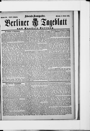 Berliner Tageblatt und Handels-Zeitung vom 02.10.1895