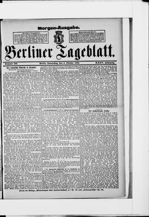 Berliner Tageblatt und Handels-Zeitung on Oct 3, 1895
