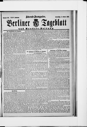 Berliner Tageblatt und Handels-Zeitung on Oct 3, 1895