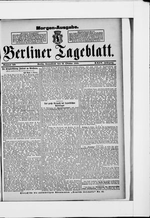 Berliner Tageblatt und Handels-Zeitung vom 12.10.1895