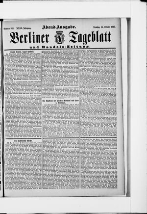 Berliner Tageblatt und Handels-Zeitung vom 15.10.1895