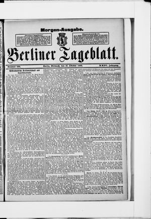 Berliner Tageblatt und Handels-Zeitung on Oct 16, 1895