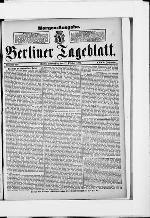 Berliner Tageblatt und Handels-Zeitung vom 17.10.1895