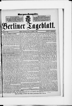 Berliner Tageblatt und Handels-Zeitung vom 18.10.1895