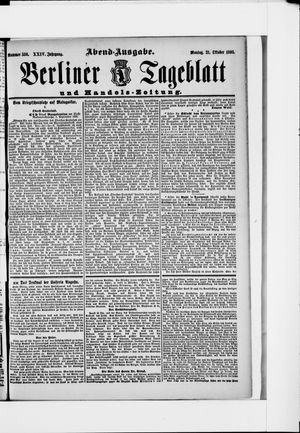 Berliner Tageblatt und Handels-Zeitung on Oct 21, 1895