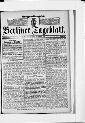 Berliner Tageblatt und Handels-Zeitung vom 24.10.1895